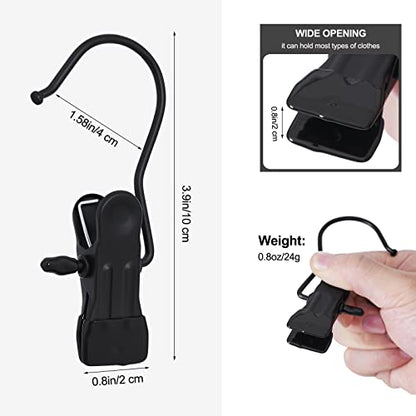 BEWISHOME 50 PCS Boot Hangers for Closet, Laundry Hooks with Clips, Boot Hanging Hold Clip, Clothes Pins, Space Saving Portable Travel Hangers Clip, Jeans, Tall Boots, Towel, Black FYC50B - style: 50 Pcs Black hanging clips