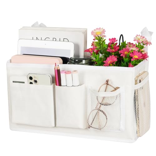 Lilithye Bedside Caddy, Bedside Storage Bag Hanging Organizer for Bunk Bed - color: 1pc New White-1