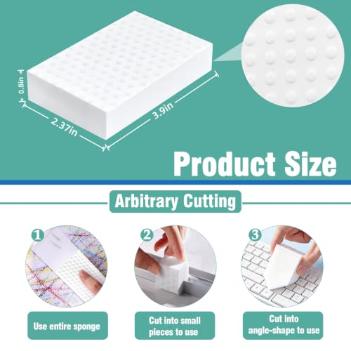 Magic Sponges Cleaning Eraser 10 Pack, 2X Compressed Melamine Sponge Cleaner, Melamine Foam All Purpose Cleaning Pads, Heavy Duty Stain Remover for Home Kitchen Bathroom Sneaker Car