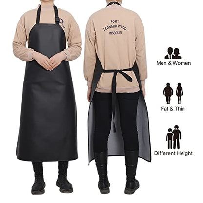 Thick Waterproof Apron Heavy Duty Oil Resistant PU Apron