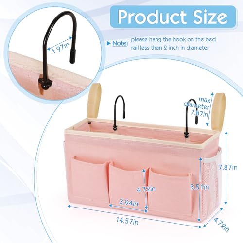Bedside Caddy Bedside Storage Bag for Headboards/Bunk Bed - color: New Pink