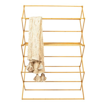 Household Essentials Bamboo Oversized Clothes Drying Folding Rack, Upscale Laundry Rack with 11 Dowels, Environmentally Friendly, Stable Frame, Shelf for Drying Flat, Natural - color: Natural