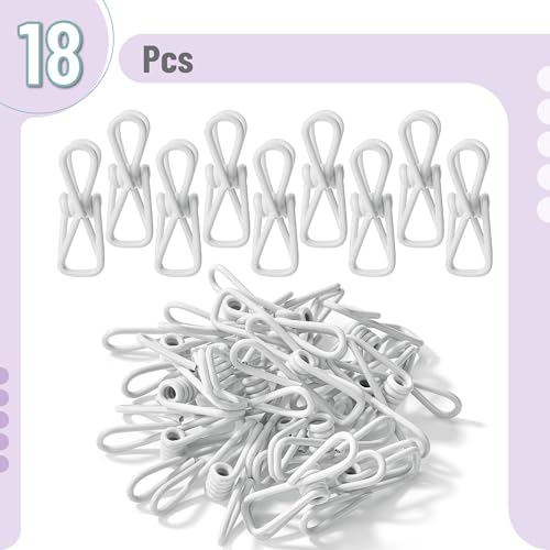 Mr. Pen- PVC-Coated Utility Clips, 2 Inch, 18 Pack, White - color: White