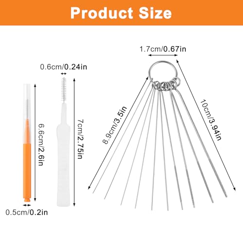 90 Pcs Shower Head Cleaner Set, Small Hole Nozzle Unclogger Tool with Stainless Steel Pins & Detail Cleaning Brushes, Unclogging Picks for Showerhead, Faucet and 3D Printer