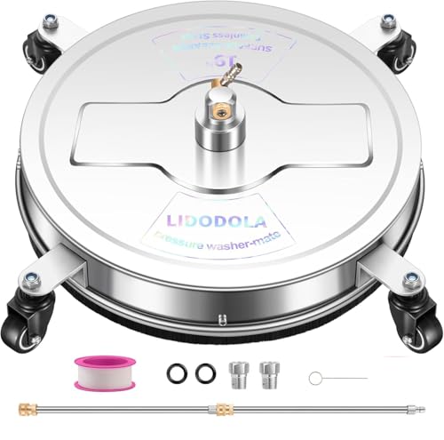 LidoDola 19'' Pressure Washer Surface Cleaner, Power Washer Accessory - size: 19 INCH SILVER
