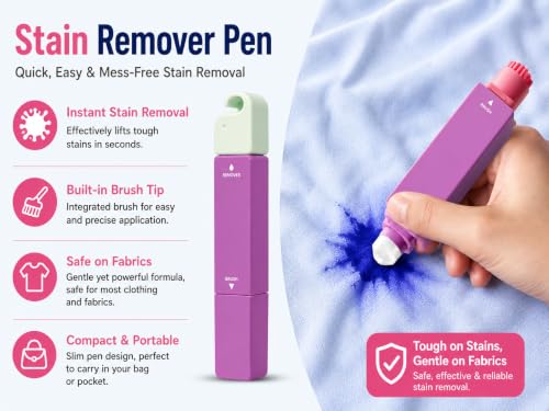12ml Stain Remover Pen for Clothes, Dual-Head Waterless Spot Cleaner
