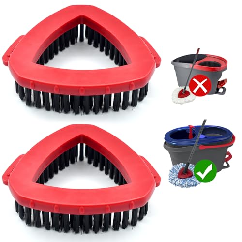 Scrub Brush Mop Head Replacement for O Cedar RinseClean 2 Tank System Spin Mop Head Base,Scrubber Mop Brush Head for Ocedar Mop Scrub Brush Head Hard Bristle Scrub Brush Floor Cleaning, Not for 1 Tank - size: O-cedar 2 Tank Spin Mop System Scrub Brush- 2