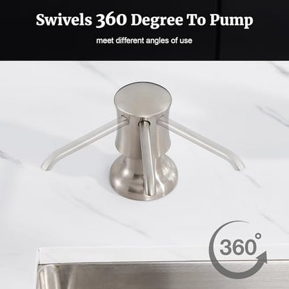 Sink Soap Dispenser for Kitchen Sink Brushed Nickel Upgrade with 40" Silicone Extension Tube Kit, Connect to Your Soap Bottle Directly - color: Brushed Nickel, size: with Tube Kit
