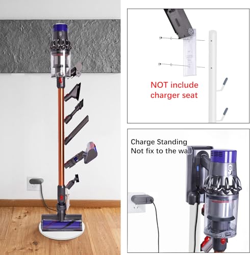 XIGOO Freestanding Vacuum Stand Holder with 6 Hooks - color: White, style: 6 Hooks