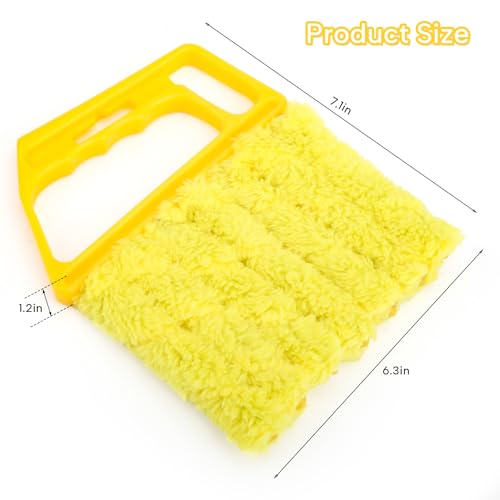 3-Piece Blind Cleaner Duster Tool with 7-Finger Design, Washable Microfiber Window Blind Brush for Wood Blinds, Venetian Shades, Air Conditioner Vents, and Window Tracks