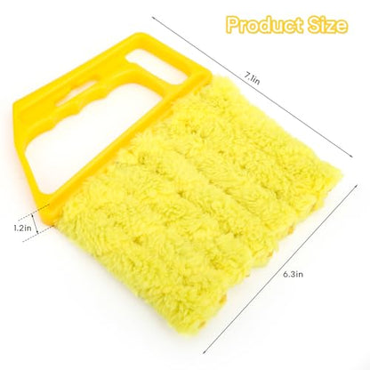 3-Piece Blind Cleaner Duster Tool with 7-Finger Design, Washable Microfiber Window Blind Brush for Wood Blinds, Venetian Shades, Air Conditioner Vents, and Window Tracks