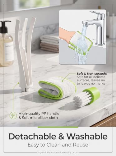 3 PCS Car Air Vent Cleaner Brush, Nylon Double Ended Design AC Vent Duster with Detachable Cloth, Multifunctional Crevice Cleaning Tool for Dashboard, Keyboard and Household (Green)