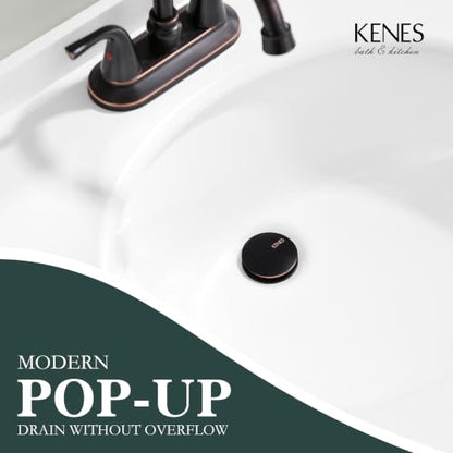 KENES Oil Rubbed Bronze Pop Up Bathroom Sink Drain Stopper Without Overflow - color: Oil-rubbed Bronze, size: Big Pop up Cap (Without Overflow)