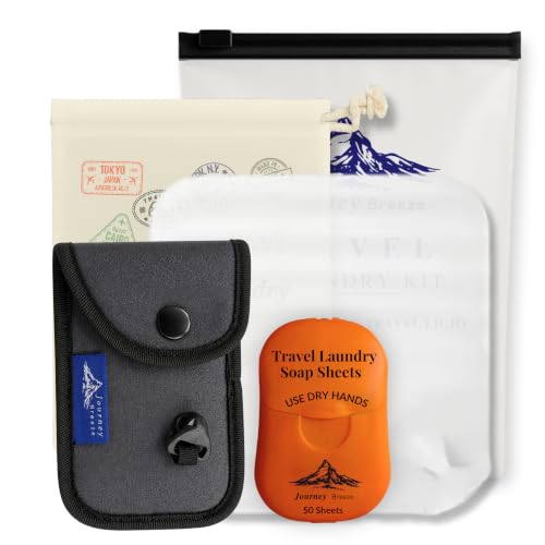 Travel Laundry Detergent Sheets Kit – Laundry Detergent Sheets 50-Count + Lightweight Travel Clothesline & Universal Sink Stopper with Canvas Bag and Frosted Zip Pouch for Hotels, Cruises & Trips - style: Pocket Sheets+Lt Clothesline+Sink Stopper
