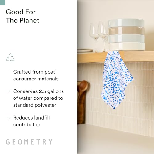 GEOMETRY Kitchen Dish Cloths - Spring & Summer Collection - Premium Dishcloths with Geoweave - Absorbent & Fast Drying Kitchen Towels - Daisy Sky, 10" x 10" - 3-Pieces - color: Daisy Sky, size: 10" x 10" (3 Pack)