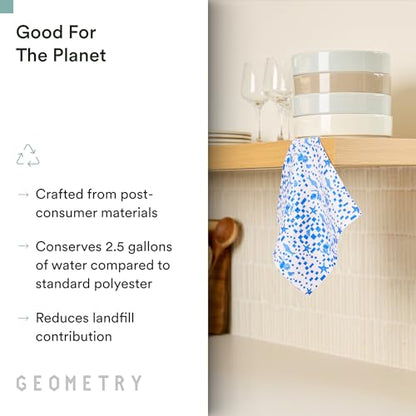 GEOMETRY Kitchen Dish Cloths - Spring & Summer Collection - Premium Dishcloths with Geoweave - Absorbent & Fast Drying Kitchen Towels - Daisy Sky, 10" x 10" - 3-Pieces - color: Daisy Sky, size: 10" x 10" (3 Pack)