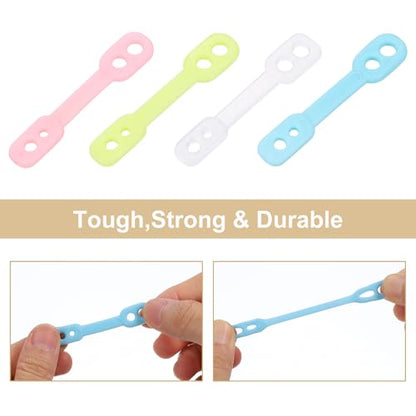 uxcell 40Pcs Clothes Hanger Windproof Plastic Strip Hook, Anti-Slip Off Windproof Fixed Buckle, Anti-Drop Strips Hanger Fixation for Outdoor Indoor Blue - color: Blue