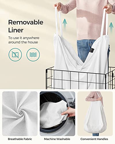 SONGMICS Laundry Hamper, Collapsible, 29 Gal. (110L) - color: Cream White, size: 110 L