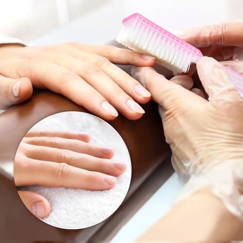 HOFASON 6 Pack Nail Brush for Cleaning Fingernails, Nail Brush Handle Grip Brush for Nail and Toenail Foot, Nail Dust Brush Manicure Pedicure Tools Scrubbing Brush Women Men Home Salon (Clear) - color: Clear