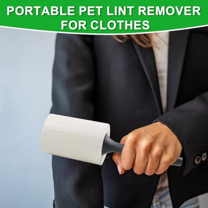Lint Roller for Pet Hair 500 Sheets Extra Sticky Pet Hair Remover for Clothes Furniture Carpet Cleaner Cars Dogs Travel-Friendly Grip Handle White - size: 2 Rollers 500 Sheets White