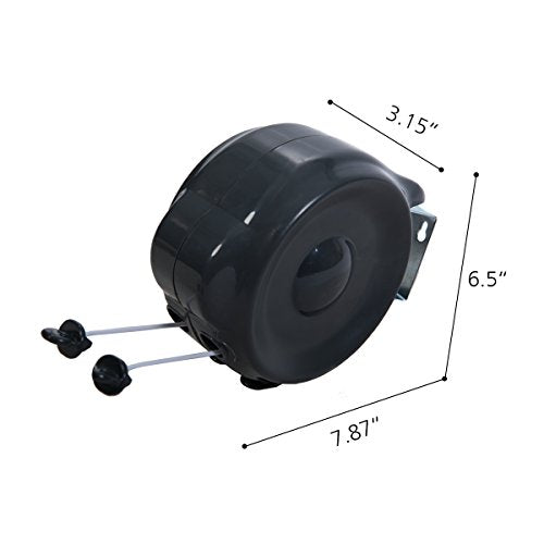 JS Hanger Retractable Clothesline Outdoor Indoor Laundry Line - 99 FT Double Lines Heavy Duty Wall Mounted Washing Line, 30M Portable Clothes Drying Line with 24pcs Free Pegs (Black) - size: 99FT, style: Black-Double Line