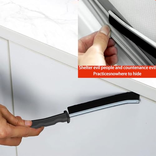 Hard Bristle Crevice Cleaning Brush.Multi-Purpose New Cleaning Brush Tool, Black Bristles with Ergonomic Grip Bathroom Gap Brush, Home, Kitchen, Bathroom, Faucets, Toilet,Window, Vehicle, (4)