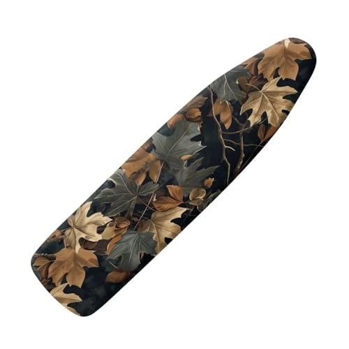 Leaves Ironing Board Cover, Full Scorch Resistant Padding, Elastic Edges, Heavy Duty Iron Pad Covers Standard Size - color: Leaves