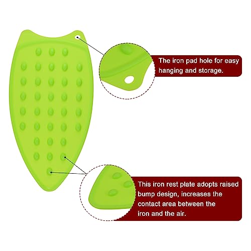 HARFINGTON 2pcs Silicone Iron Rest Pad, Multipurpose Iron Hot Resistant Mat Iron Rest Plate for Ironing Board Hot Heat Resistant Steam Compact Mat, Green - color: Green