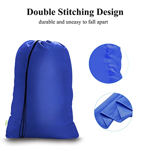 OTraki 28x45 inch Extra Large Laundry Bag 2 Pack Drawstring Laundry Hamper Bag Heavy Duty Dirty Clothes Bag Washable Organizer Storage for Camp Drying Do Not Exceed 176℉ Blue - size: 28x45 inch