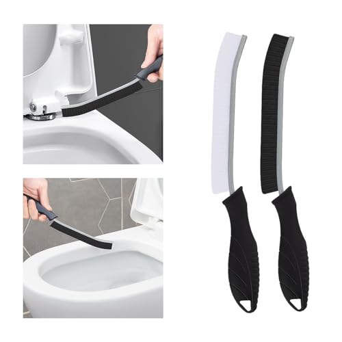 TQRR 2 Pcs Toilet Scrubber Brush, Bathroom Cleaning Brush with Hanging Hole - color: Black
