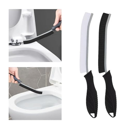 TQRR 2 Pcs Toilet Scrubber Brush, Bathroom Cleaning Brush with Hanging Hole - color: Black