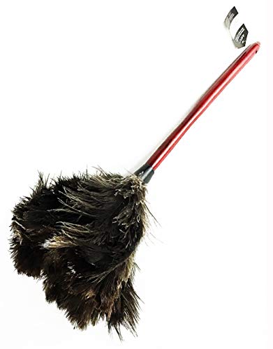 Premium 21" to 23" Feather Cleaning Duster | Natural Duster for House Cleaning Supplies | Feather Moping | Genuine Ostrich Feathers with Long Wooden Handle | Easy to Clean Dust (50 cm)