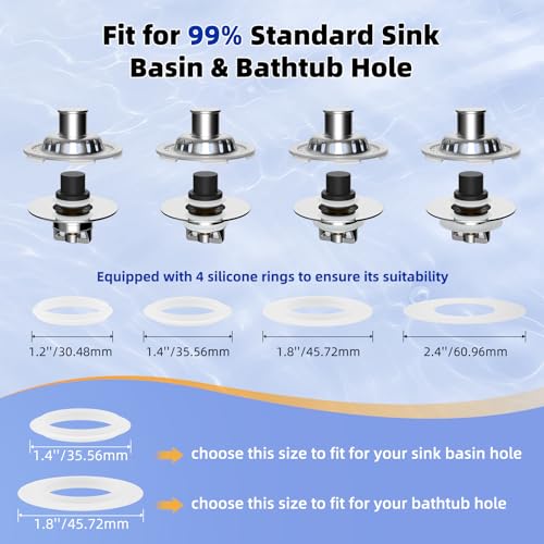 Universal Bathtub Drain Stopper, Brass Metal Shower Hair Catcher, Chrome - color: Chrome Finish with Transparent Edge