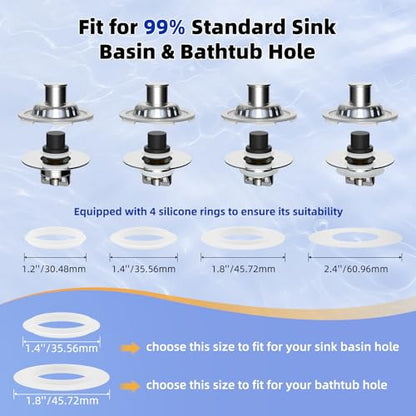 Universal Bathtub Drain Stopper, Brass Metal Shower Hair Catcher, Chrome - color: Chrome Finish with Transparent Edge