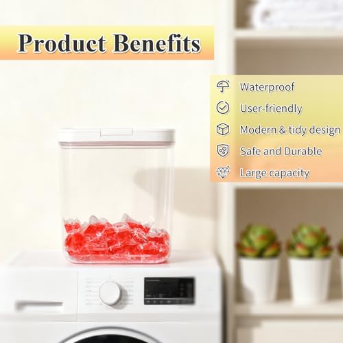 Gute Laundry Pod Holder with Lid,186oz Sealed Pop-Up Dispenser for Pods - color: 5.5L
