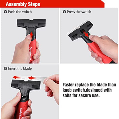 Goldblatt 2 Piece Razor Scraper Tool with 20-piece Blades, Razor Holder