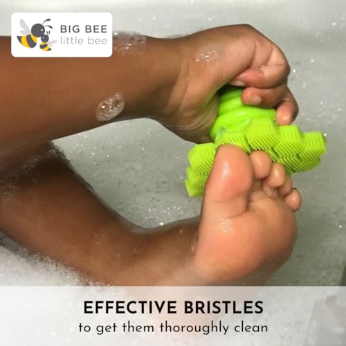 Big Bee, Little Bee - Kids Original ScrubBEE, 100% Silicone Childrens Bath Scrubber, Promotes Effective Independent Hand & Body Washing, As Seen on Shark Tank (Rose) - color: Rose