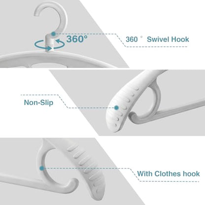 Plastic Clothes Hanger, Extra Thick Plastic Wide Shoulder Adult 360 Degrees Rotate Slip Resistant Standard Clothing Hanger Ideal for Everyday Use Yellow 10 Pack - color: Brown 1.3inch Width