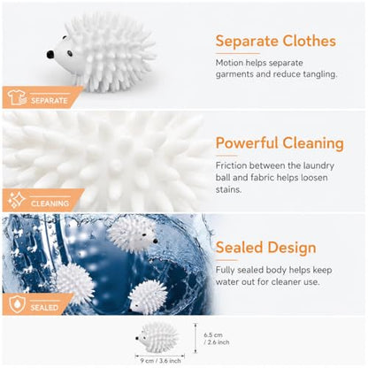 Laundry Hedgehog Ball for Washing Machine, Reusable Laundry Ball Pet Hair Remover for Clothes, Anti-Tangle Washing Ball for Washing Machine, Laundry Cleaning Tool