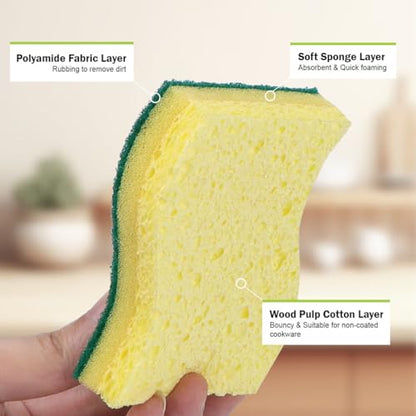 AIDEA Sponges Kitchen-24Count, Heavy-Duty Scrub Sponges, Sponges for Dishes - color: Light-green