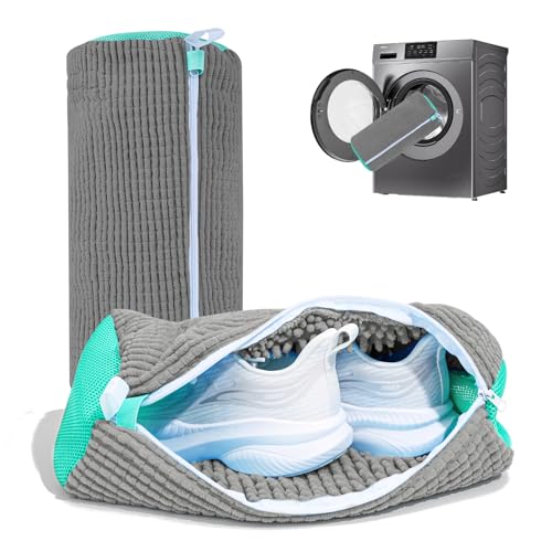 Shoe Washing Machine Bag: Laundry Shoe Bag for Washer and Dryer - 2pc Reusable Shoe Cleaning Bag for Sneaker Tennis Shoes Unstain Cleaner Kit (Gray 2pcs) - color: Gray 2pcs
