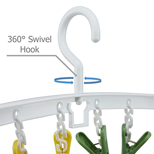EIKS 2 Pack Drying Rack Laundry Hanger with 8 Clips