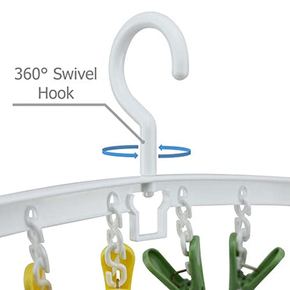 EIKS 2 Pack Drying Rack Laundry Hanger with 8 Clips