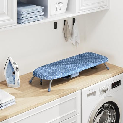 APEXCHASER Small Ironing Board with Iron Holder Without Iron Rest, Blue - color: Blue