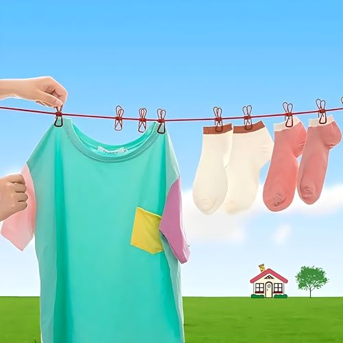1PC Retractable Portable Clothesline for Travel and Camping with 12 Clips - Ideal for Indoor and Outdoor Use, Black - color: Black