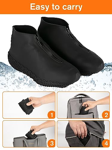 HTHOY&GOWY Shoe Covers Waterproof Silicone Rain Overshoes for Kids Men and Women - color: Pink, size: M (Women 5-6, Men 5-6)