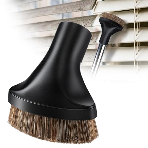 Premium Horse Hair Vacuum Brush Attachment for 1-1/4" Vacuum attachments, Soft High-Density Bristles for Dusting Delicate Surfaces, Ideal for Cleaning Furniture, Keyboards, Vents & Tight Spaces