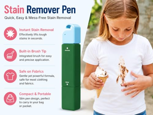12ml Stain Remover Pen for Clothes, Dual-Head Waterless Spot Cleaner