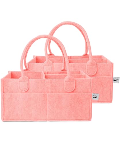 Mr. Pen- Baby Diaper Caddy Organizer, 2 Pack, Pink - color: Pink, size: 2 Pack, Regular