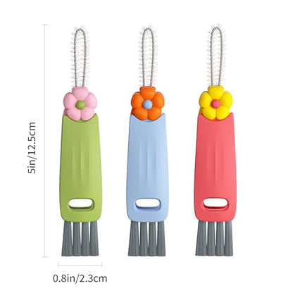 HRXFOZ 3 in 1 Multifunctional Cleaning Brush, Crevice Cleaner for Bottle Gap Tight Spaces, Portable Cup Lid Cleaner (6 PCS) - color: 6 Pcs